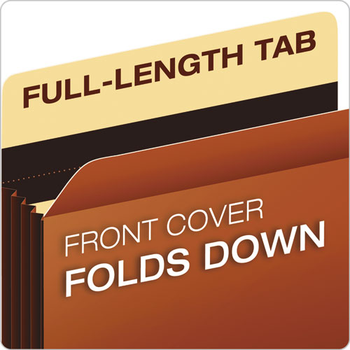 Image of Pendaflex® Extra-Wide Heavy-Duty File Pockets, 5.25" Expansion, Letter Size, Redrope, 10/Box