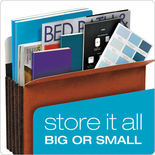 Image of Pendaflex® Heavy-Duty File Pockets, 7" Expansion, Legal Size, Redrope, 5/box
