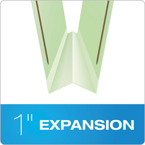 Image of Pendaflex® Heavy-Duty Pressboard Folders with Embossed Fasteners, 1/3-Cut Tabs, 1" Expansion, 2 Fasteners, Letter Size, Green, 25/Box