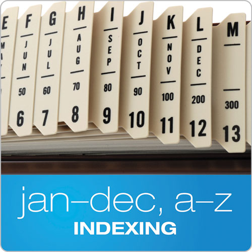 Image of Pendaflex® General Purpose Indexed Sorter, 31 Dividers, Alpha/Numeric/Month/Date/Day Index, Letter Size, Brown Frame