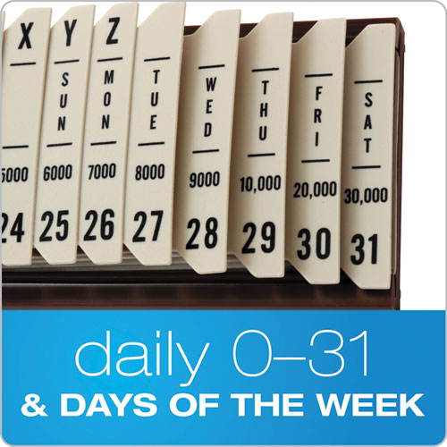 Image of Pendaflex® General Purpose Indexed Sorter, 31 Dividers, Alpha/Numeric/Month/Date/Day Index, Letter Size, Brown Frame