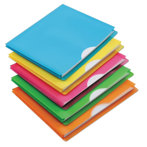 Image of Pendaflex® Glow Poly File Jacket, Straight Tab, Letter Size, Assorted Colors, 5/pack