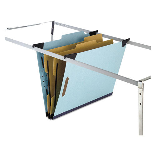 Image of Pendaflex® Hanging Classification Folders with Dividers, Letter Size, 2 Dividers, 2/5-Cut Exterior Tabs, Blue
