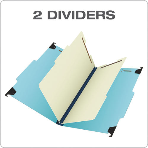Image of Pendaflex® Hanging Classification Folders with Dividers, Legal Size, 2 Dividers, 2/5-Cut Exterior Tabs, Blue