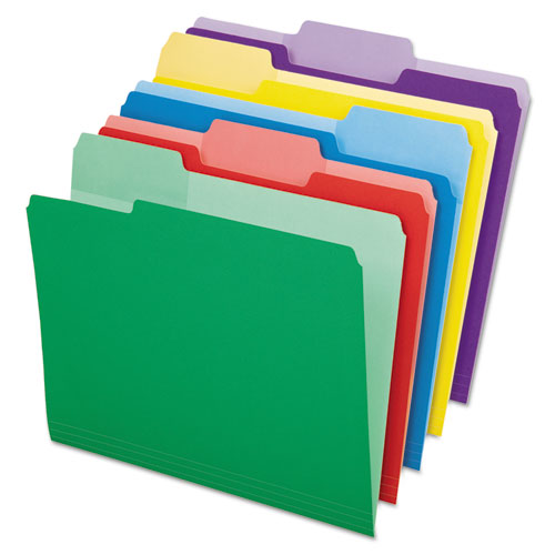 Image of Pendaflex® File Folders with Erasable Tabs, 1/3-Cut Tabs: Assorted, Letter Size, Assorted Colors, 30/Pack
