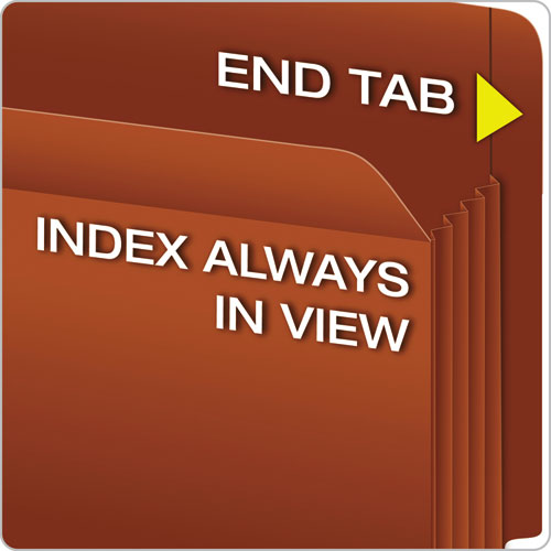Image of Pendaflex® Heavy-Duty End Tab File Pockets, 3.5" Expansion, Legal Size, Red Fiber, 10/box