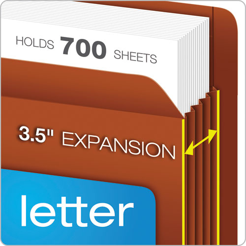 Image of Pendaflex® Heavy-Duty End Tab File Pockets, 3.5" Expansion, Legal Size, Red Fiber, 10/box