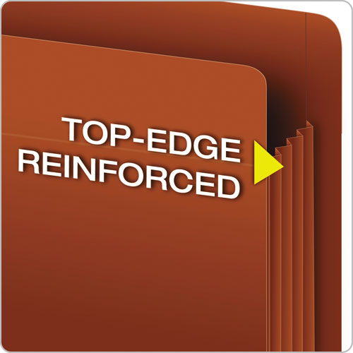 Image of Pendaflex® Heavy-Duty End Tab File Pockets, 3.5" Expansion, Legal Size, Red Fiber, 10/box