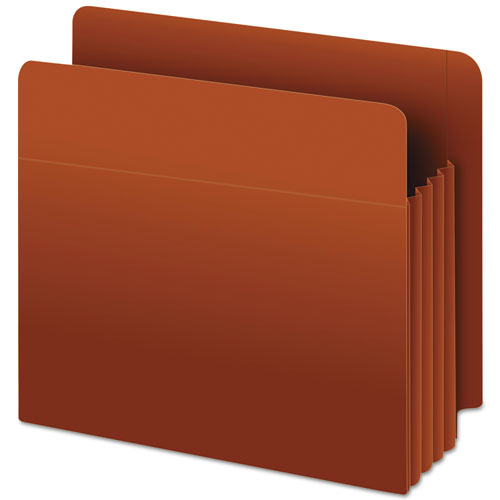 Image of Pendaflex® Heavy-Duty End Tab File Pockets, 3.5" Expansion, Letter Size, Red Fiber, 10/box