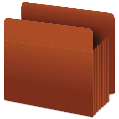 Image of Pendaflex® Heavy-Duty End Tab File Pockets, 5.25" Expansion, Letter Size, Red Fiber, 10/box