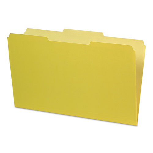 Image of Pendaflex® Interior File Folders, 1/3-Cut Tabs: Assorted, Legal Size, Yellow, 100/Box