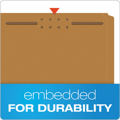 Image of Pendaflex® Kraft Fastener Folders, 2/5-Cut Tabs, 2 Fasteners, Letter Size, Kraft Exterior, 50/Box