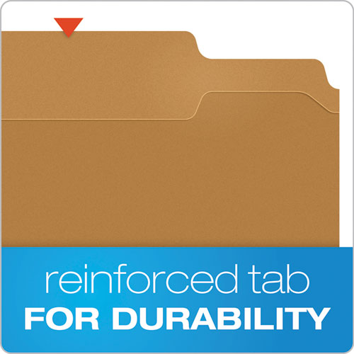 Image of Pendaflex® Kraft Fastener Folders, 2/5-Cut Tabs, 2 Fasteners, Letter Size, Kraft Exterior, 50/Box