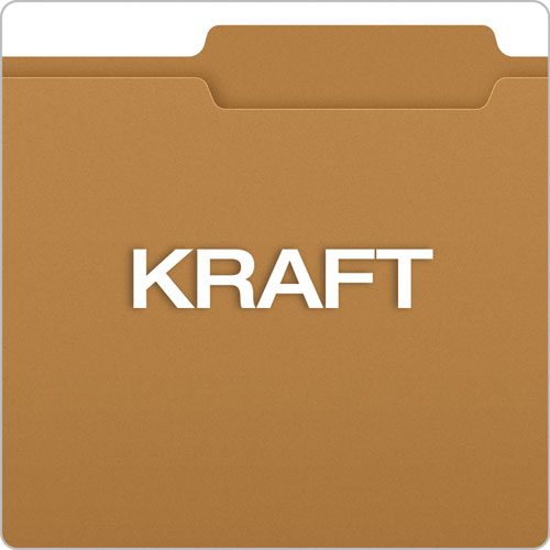Image of Pendaflex® Kraft Fastener Folders, 2/5-Cut Tabs, 2 Fasteners, Letter Size, Kraft Exterior, 50/Box