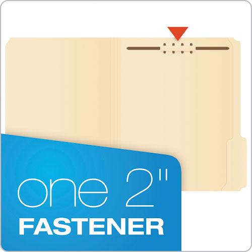 Image of Pendaflex® Manila Fastener Folders, 1/3-Cut Tabs, 1 Fastener, Letter Size, Manila Exterior, 50/Box
