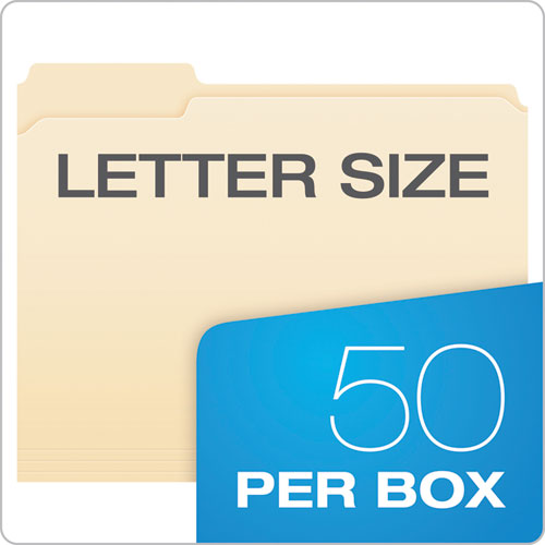 Image of Pendaflex® Manila Fastener Folders, 1/3-Cut Tabs, 1 Fastener, Letter Size, Manila Exterior, 50/Box