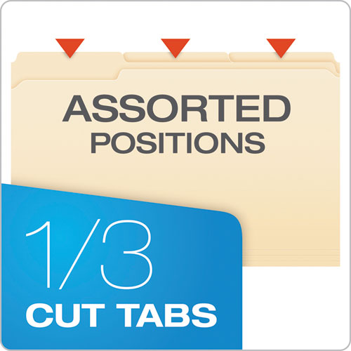 Image of Pendaflex® Manila Fastener Folders, 1/3-Cut Tabs, 1 Fastener, Legal Size, Manila Exterior, 50/Box