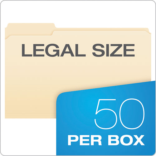 Image of Pendaflex® Manila Fastener Folders, 1/3-Cut Tabs, 1 Fastener, Legal Size, Manila Exterior, 50/Box
