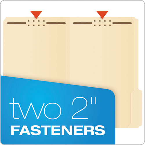 Image of Pendaflex® Manila Fastener Folders, 1/3-Cut Tabs, 2 Fasteners, Legal Size, Manila Exterior, 50/Box