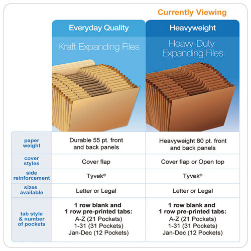 Image of Pendaflex® Heavy-Duty Open-Top Expanding Stadium File, 21 Sections, 1/3-Cut Tabs, Legal Size, Redrope