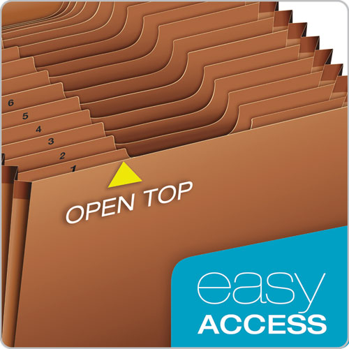 Image of Pendaflex® Heavy-Duty Open-Top Expanding Stadium File, 31 Sections, 1/3-Cut Tabs, Letter Size, Redrope