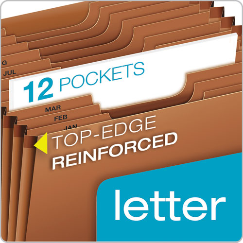 Image of Pendaflex® Heavy-Duty Open-Top Expanding Stadium File, 12 Sections, 1/3-Cut Tabs, Letter Size, Redrope