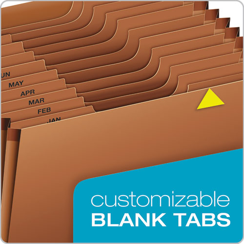 Image of Pendaflex® Heavy-Duty Open-Top Expanding Stadium File, 12 Sections, 1/3-Cut Tabs, Letter Size, Redrope