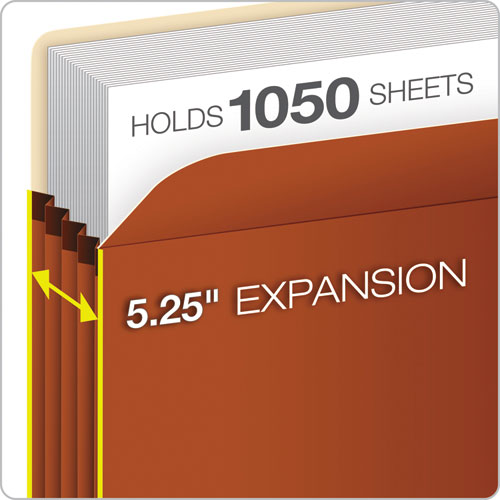 Image of Pendaflex® Standard Expanding File Pockets, 5.25" Expansion, Letter Size, Redrope, 10/Box