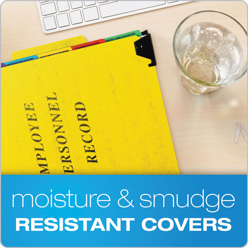 Image of Pendaflex® Hanging-Style Personnel Folders, 5 Dividers with 1/5-Cut Tabs, Letter Size, 1/3-Cut Exterior Tabs, Yellow
