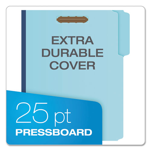 Image of Pendaflex® Earthwise by Pendaflex Heavy-Duty Pressboard Fastener Folders, 2" Expansion, 2 Fasteners, Letter Size, Light Blue, 25/Box