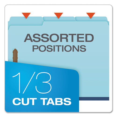 Image of Pendaflex® Earthwise by Pendaflex Heavy-Duty Pressboard Fastener Folders, 2" Expansion, 2 Fasteners, Letter Size, Light Blue, 25/Box