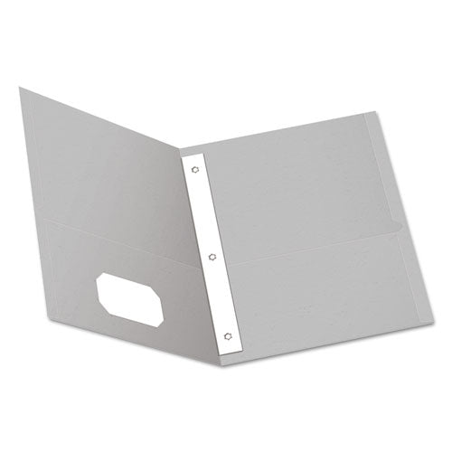 Image of Oxford Twin-Pocket Folders With 3 Fasteners, 0.5" Capacity, 11 X 8.5, Gray, 25/box