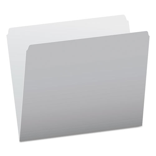 Image of Pendaflex® Colored File Folders, Straight Tabs, Letter Size, Gray/Light Gray, 100/Box
