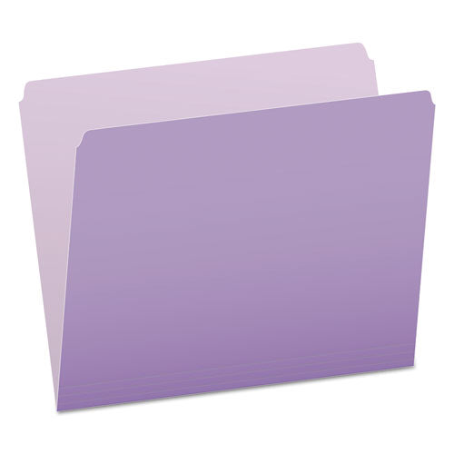 Image of Pendaflex® Colored File Folders, Straight Tabs, Letter Size, Lavender/Light Lavender, 100/Box