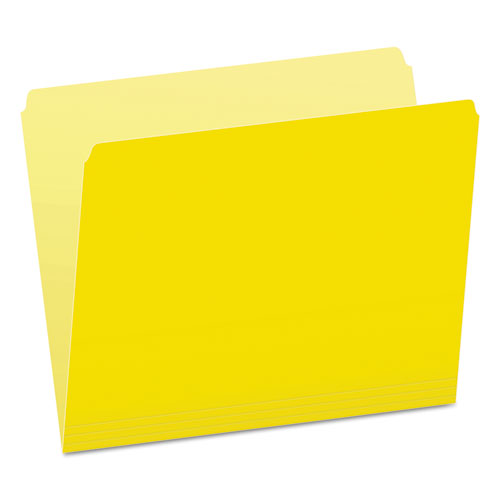 Image of Pendaflex® Colored File Folders, Straight Tabs, Letter Size, Yellow/Light Yellow, 100/Box