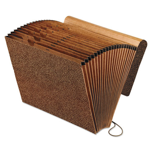 Image of Pendaflex® All Purpose Expanding File, 2" Expansion, 21 Sections, Elastic Cord Closure, 2/5-Cut Tabs, Letter Size, Red Fiber