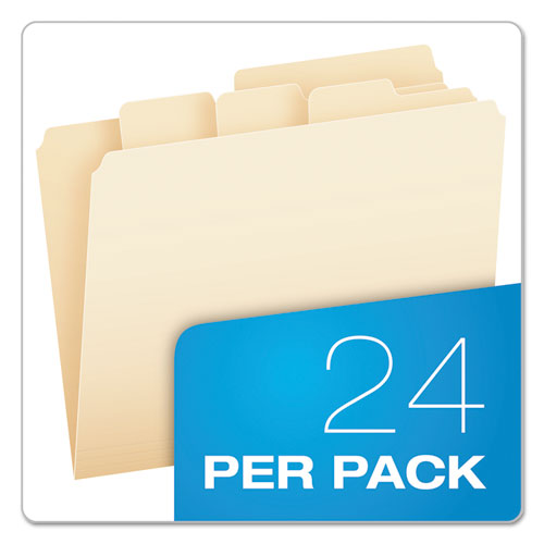 Image of Pendaflex® Divide It Up File Folder, 1/2-Cut Tabs: Assorted, Letter Size, 0.75" Expansion, Manila, 24/Pack