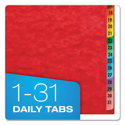 Image of Pendaflex® Expanding Desk File, 31 Dividers, Date Index, Letter Size, Red Cover