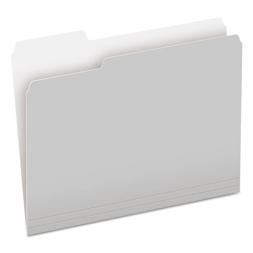 Image of Pendaflex® Colored File Folders, 1/3-Cut Tabs: Assorted, Letter Size, Gray/Light Gray, 100/Box