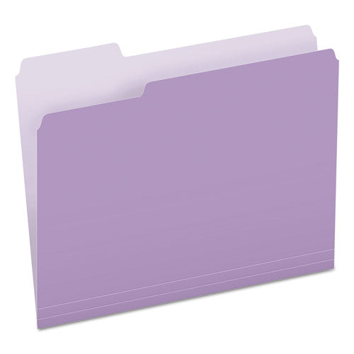 Image of Pendaflex® Colored File Folders, 1/3-Cut Tabs: Assorted, Letter Size, Lavender/Light Lavender, 100/Box