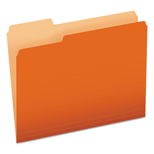 Image of Pendaflex® Colored File Folders, 1/3-Cut Tabs: Assorted, Letter Size, Orange/Light Orange, 100/Box