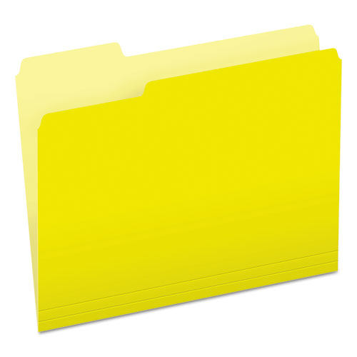 Image of Pendaflex® Colored File Folders, 1/3-Cut Tabs: Assorted, Letter Size, Yellow/Light Yellow, 100/Box