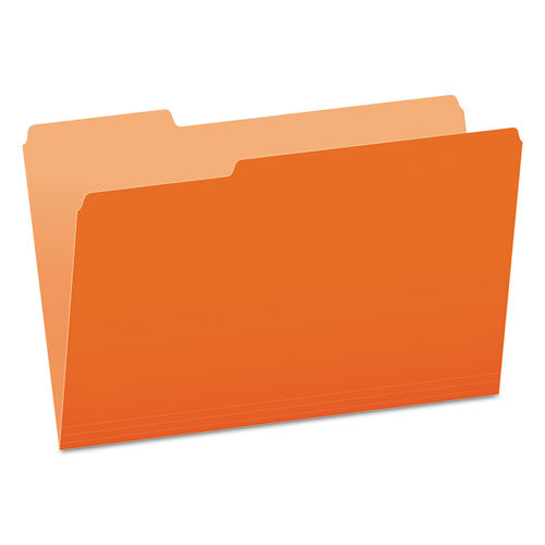Image of Pendaflex® Colored File Folders, 1/3-Cut Tabs: Assorted, Legal Size, Orange/Light Orange, 100/Box