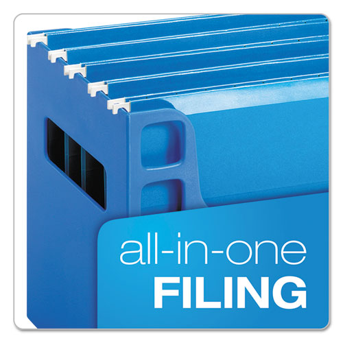 Image of Pendaflex® Desktop File With Hanging Folders, Letter Size, 6" Long, Blue