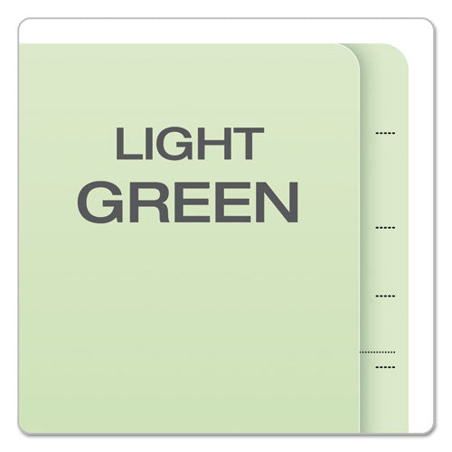 Image of Pendaflex® End Tab Classification Folders, 2" Expansion, 1 Divider, 4 Fasteners, Legal Size, Pale Green Exterior, 10/Box