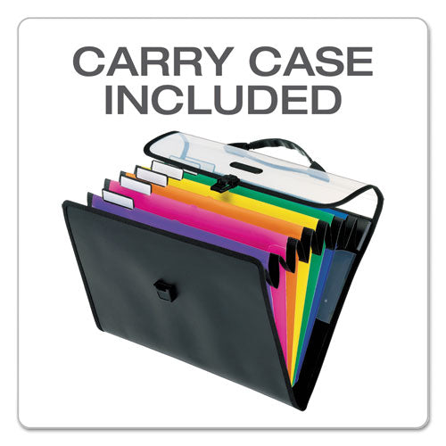 Image of Pendaflex® Desk Free Hanging Organizer With Case, 1" Expansion, 6 Sections, Buckle Closure, Letter Size, Black