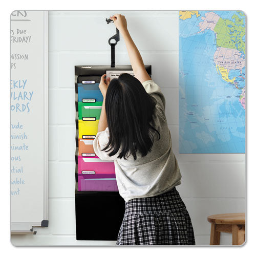 Image of Pendaflex® Desk Free Hanging Organizer With Case, 1" Expansion, 6 Sections, Buckle Closure, Letter Size, Black
