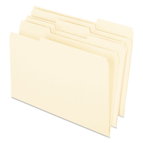 Image of Pendaflex® Earthwise by Pendaflex 100% Recycled Manila File Folder, 1/3-Cut Tabs: Assorted, Legal Size, 0.75" Expansion, Manila, 100/Box