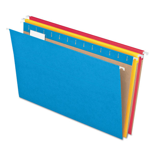 Image of Pendaflex® Colored Hanging Folders, Letter Size, 1/5-Cut Tabs, Five-Color Assortment, 25/Box