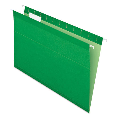Image of Pendaflex® Colored Reinforced Hanging Folders, Legal Size, 1/5-Cut Tabs, Bright Green, 25/Box
